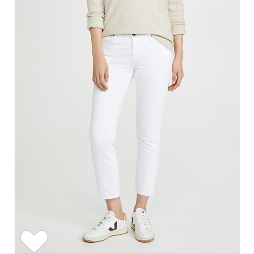EUC AG Jeans Prima Crop Cigarette Crop white sz 24